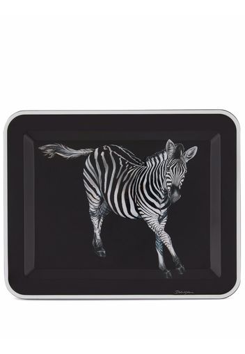 Dolce & Gabbana zebra-print wood tray - Nero