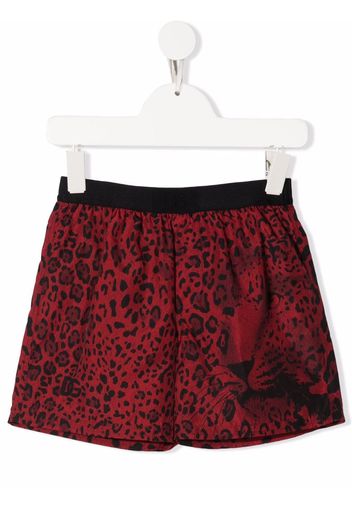 Dolce & Gabbana Kids leopard-print swim shorts - Rosso