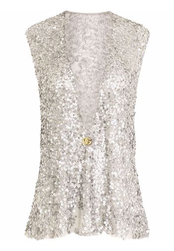 Dolce & Gabbana Top con glitter - Argento