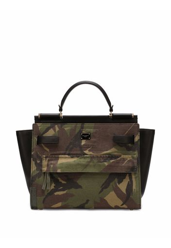 Dolce & Gabbana Borsa tote Sicily con stampa camouflage grande - Verde