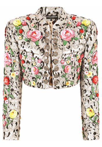 Dolce & Gabbana Giacca crop con decorazione - Multicolore