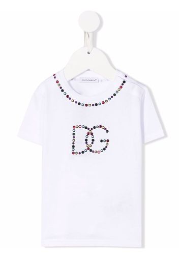 Dolce & Gabbana Kids studded logo T-shirt - Bianco