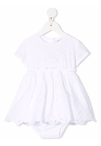 Dolce & Gabbana Kids broderie anglaise dress set - Bianco