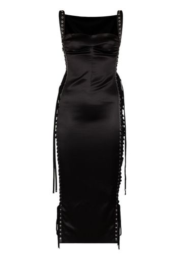 Dolce & Gabbana lace-detail sleeveless midi dress - Nero