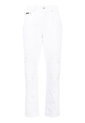 Dolce & Gabbana Pantaloni dritti con pizzo - Bianco