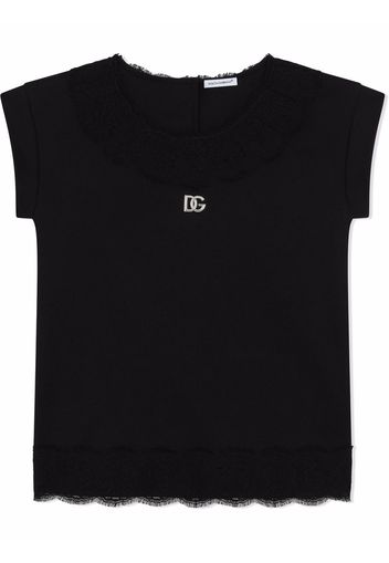 Dolce & Gabbana Kids T-shirt con applicazione - Nero