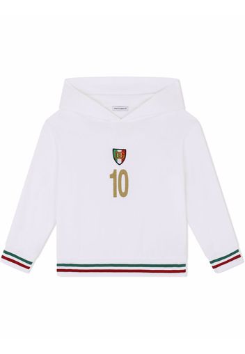 Dolce & Gabbana Kids logo football-top hoodie - Bianco