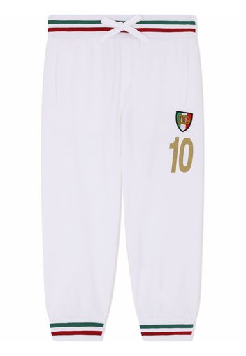 Dolce & Gabbana Kids Italy stripe-border track trousers - Bianco