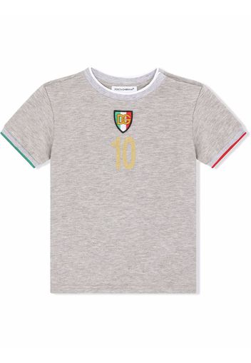 Dolce & Gabbana Kids football-inspired logo T-shirt - Grigio