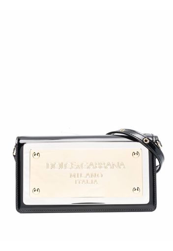 Dolce & Gabbana logo-plaque leather crossbody bag - Nero