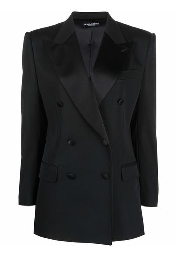 Dolce & Gabbana silk-lapels double-breasted blazer - Nero