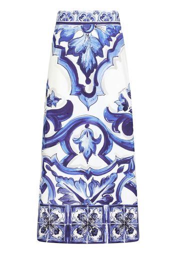 Dolce & Gabbana Majolica-print maxi skirt - Blu