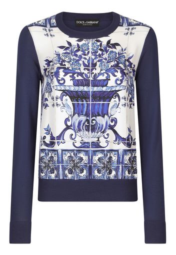 Dolce & Gabbana Top con stampa maioliche - Blu