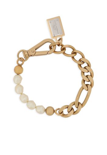 Dolce & Gabbana Bracciale a catena con placca logo - Oro