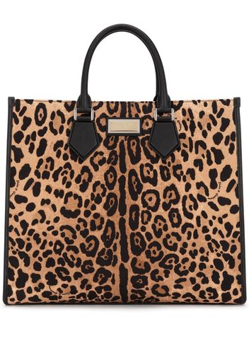 Dolce & Gabbana Borsa shopper con stampa - Marrone