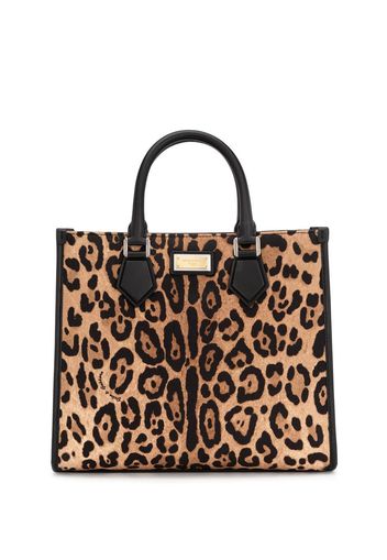 Dolce & Gabbana Borsa shopper con stampa - Marrone