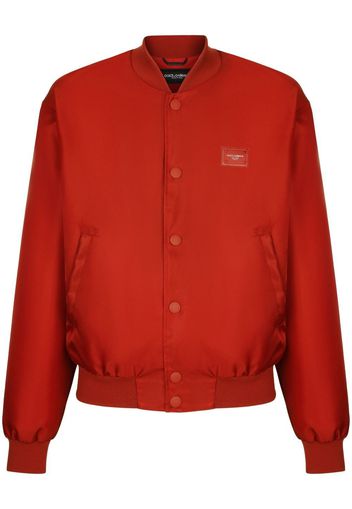 Dolce & Gabbana logo-patch bomber jacket - Rosso