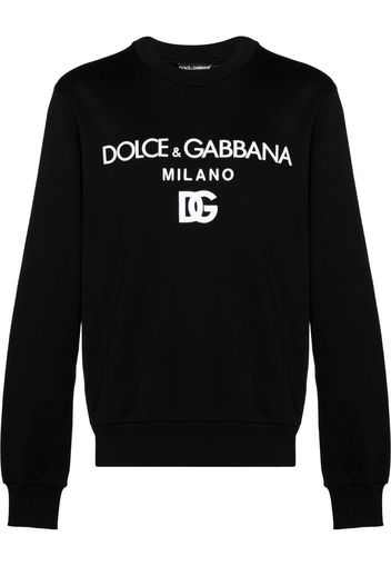 Dolce & Gabbana logo-print crew neck sweatshirt - Nero