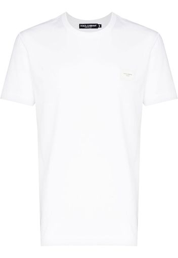 Dolce & Gabbana T-shirt con placca logo - Bianco