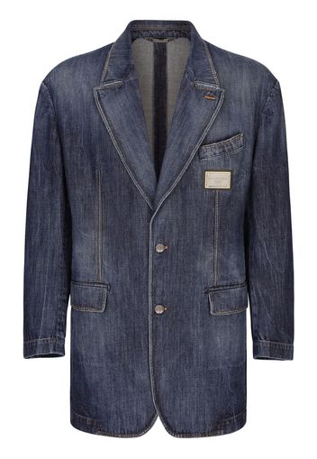 Dolce & Gabbana longline denim blazer - Blu