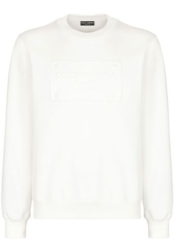 Dolce & Gabbana logo-embossed crew-neck sweatshirt - Bianco