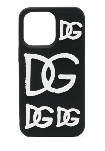 Dolce & Gabbana Cover per iPhone 13 Pro con stampa - Nero