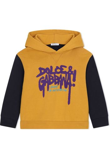 Dolce & Gabbana Kids Felpa con stampa stile graffiti - Giallo