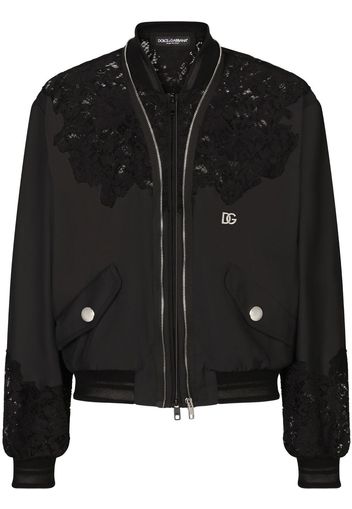 Dolce & Gabbana Bomber con inserti - Nero