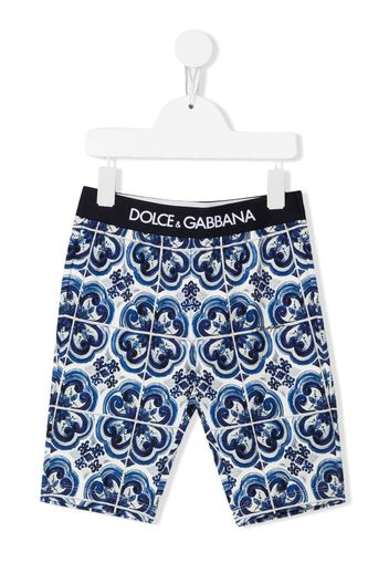 Dolce & Gabbana Kids Shorts da ciclismo - Blu