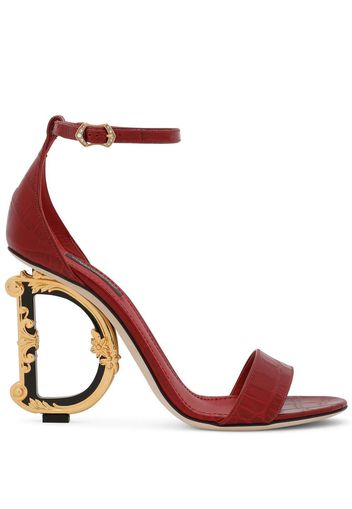 DOLCE & GABBANA DG barocco-heel sandals - Rosso