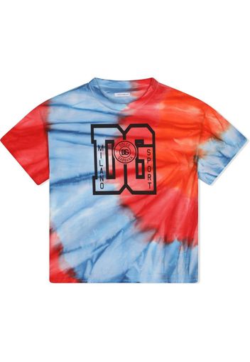 Dolce & Gabbana Kids T-shirt con fantasia tie dye - Blu