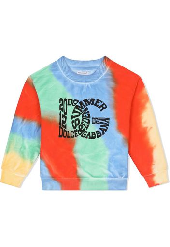 Dolce & Gabbana Kids Felpa con fantasia tie dye - Blu