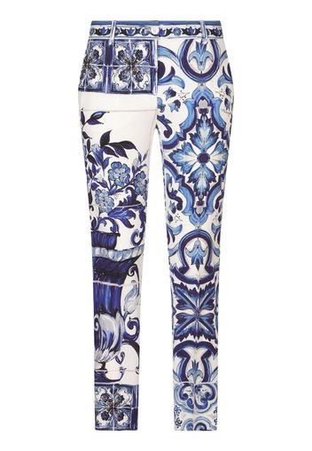 Dolce & Gabbana Pantaloni sartoriali con stampa - Blu