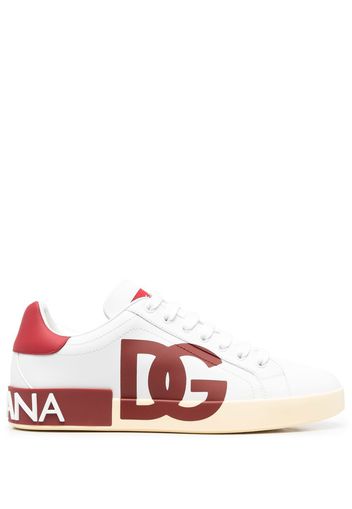 Dolce & Gabbana logo-print lace-up trainers - Bianco