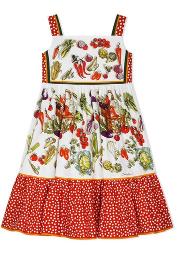 Dolce & Gabbana Kids Abito smanicato con stampa - Bianco