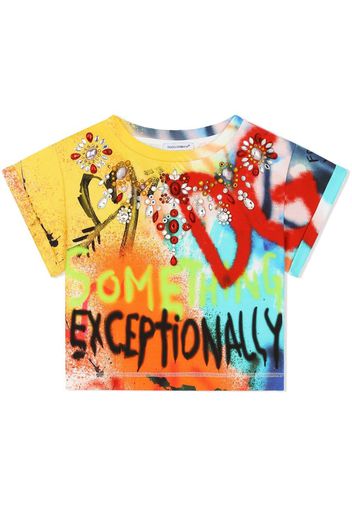 Dolce & Gabbana Kids T-shirt con stampa graffiti - Multicolore