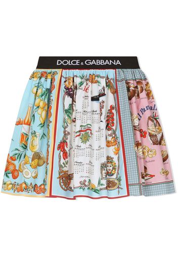 Dolce & Gabbana Kids Gonna con stampa - Blu