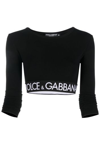 Dolce & Gabbana logo-band crop top - Nero