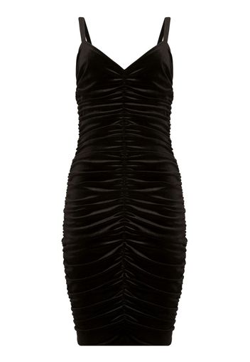 Dolce & Gabbana ruched velvet-effect sleeveless dress - Nero