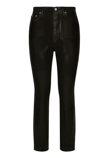 Dolce & Gabbana Grace coated denim skinny jeans - Nero