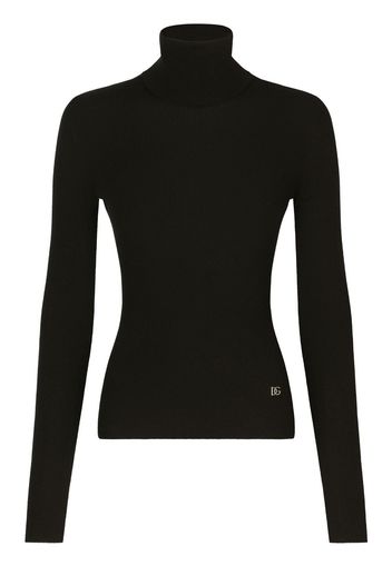 Dolce & Gabbana logo-plaque roll-neck jumper - Nero