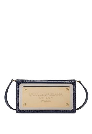 Dolce & Gabbana Borsa a tracolla con effetto coccodrillo - Blu