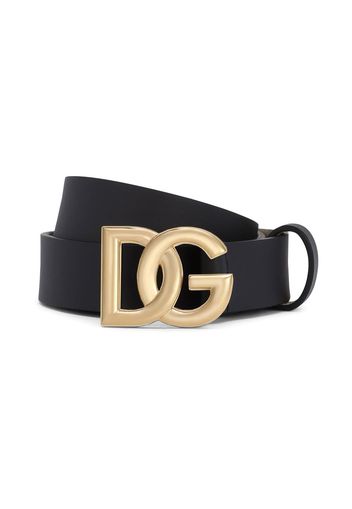 Dolce & Gabbana Kids DG logo-buckle leather belt - Nero