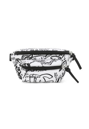 Dolce & Gabbana Kids Marsupio con stampa graffiti - Nero