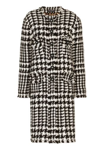 Dolce & Gabbana Cappotto monopetto in tweed - Bianco