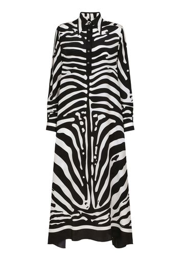 Dolce & Gabbana zebra print crêpe de chine kaftan - Nero