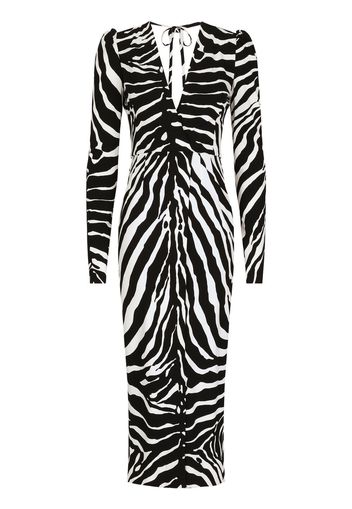 Dolce & Gabbana zebra-print long-sleeve dress - Nero