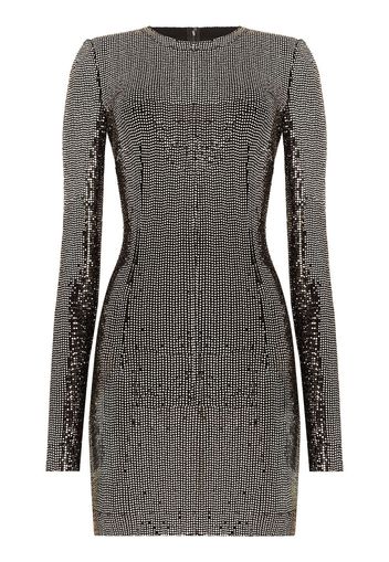 Dolce & Gabbana sequin metallic long-sleeve mini dress - Argento