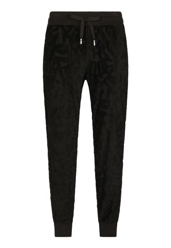 Dolce & Gabbana Pantaloni sportivi con logo DG jacquard - Nero