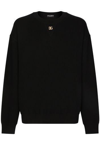 Dolce & Gabbana logo-plaque cashmere jumper - Nero